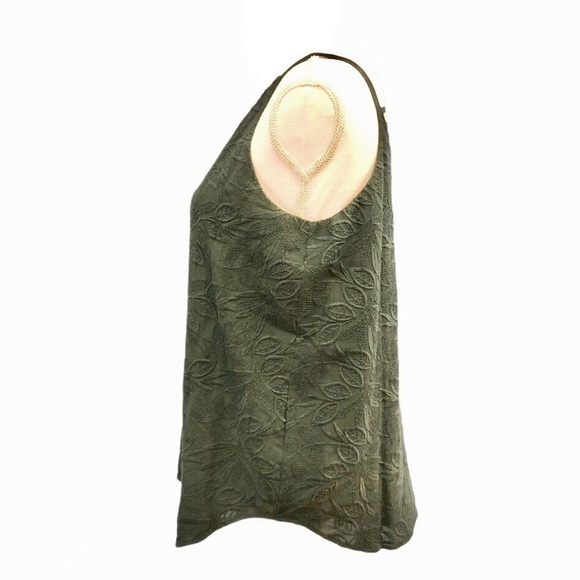 LOFT Sleeveless Embroidered Green Top Size S - Picture 4 of 10
